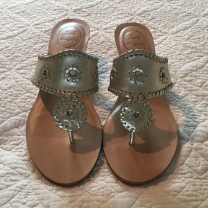 Jack Rogers Silver/Gold Heeled Sandal